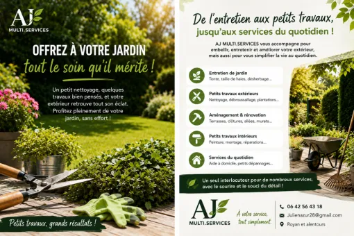 La rentrée approche, offrez à votre jardin un coup de frais avant l'automne ! taille, nettoyage, petits travaux, pour profiter pleinement de votre extérieur. AJ Multi.services., Royan, AJ MULTISERVICES